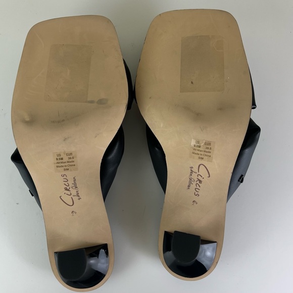 NEW CIRCUS SAM EDELMAN BLACK FAUX LEATHER SANDALS - Picture 12 of 12